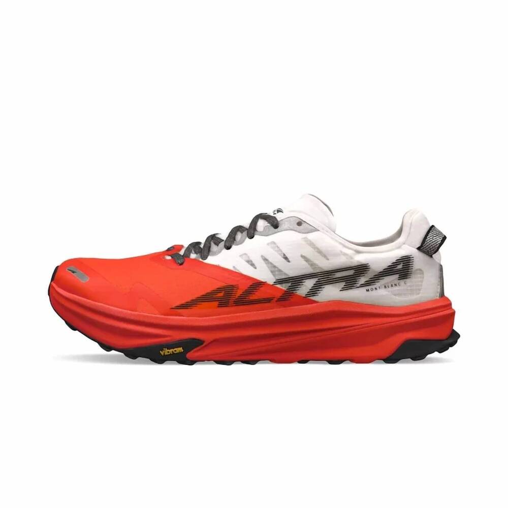 NEW ALTRA women's mont blanc carbon running shoe in white/coral